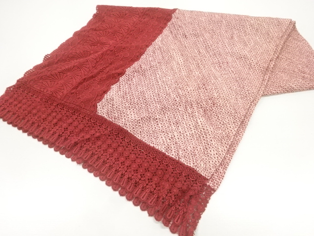 JAPANESE KIMONO / SHIBORI LACE FLORAL PATTERN SHAWL